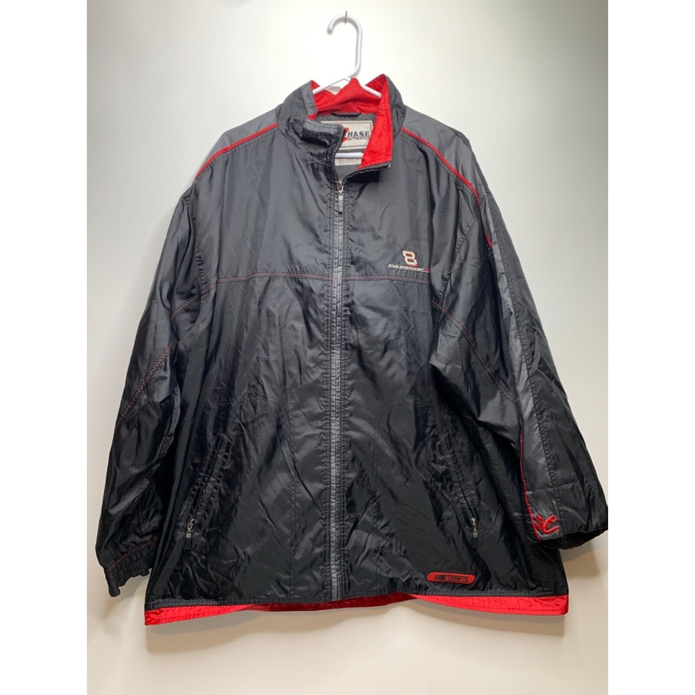 Chase Authentics Mens Size 2XL Black Dale Earnhardt Jr Windbreaker Jacket